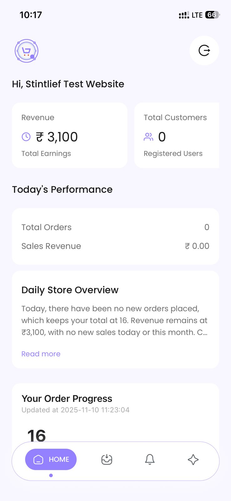Mobile app screenshot of the task view